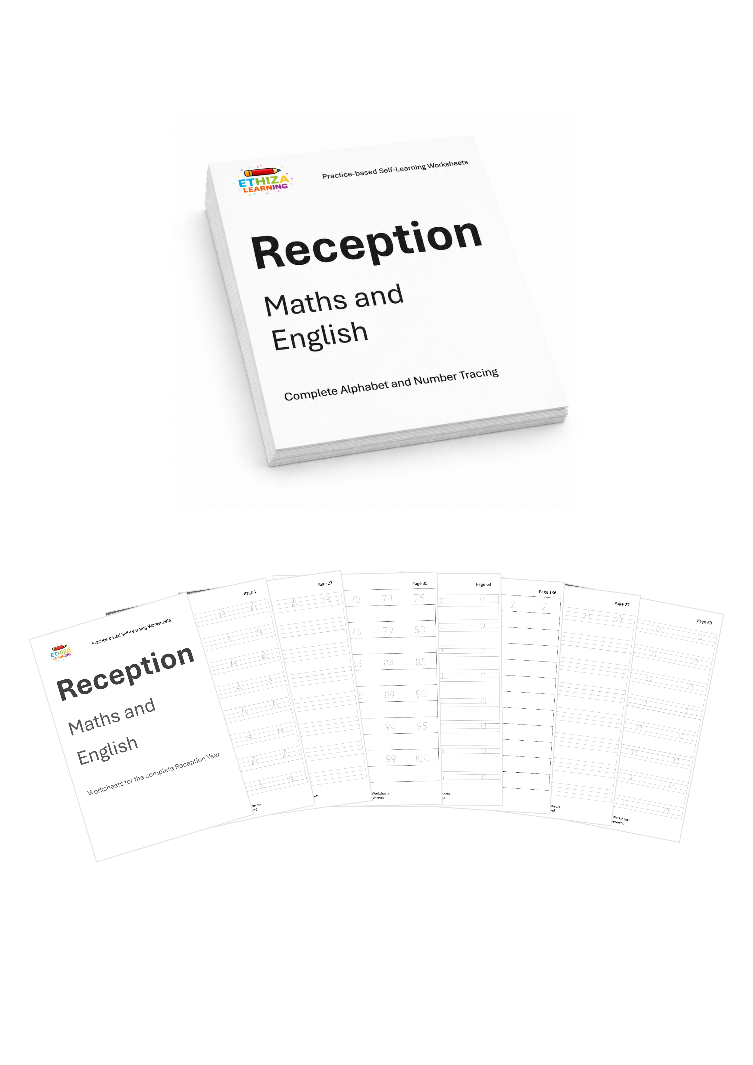 Reception Maths and English Worksheets