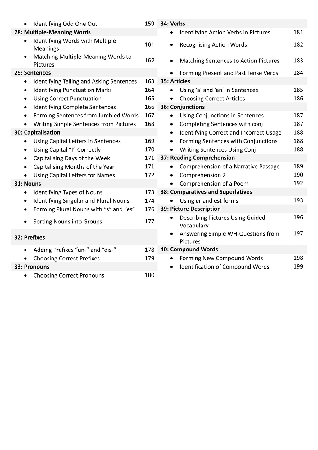 Year 1 English Worksheets