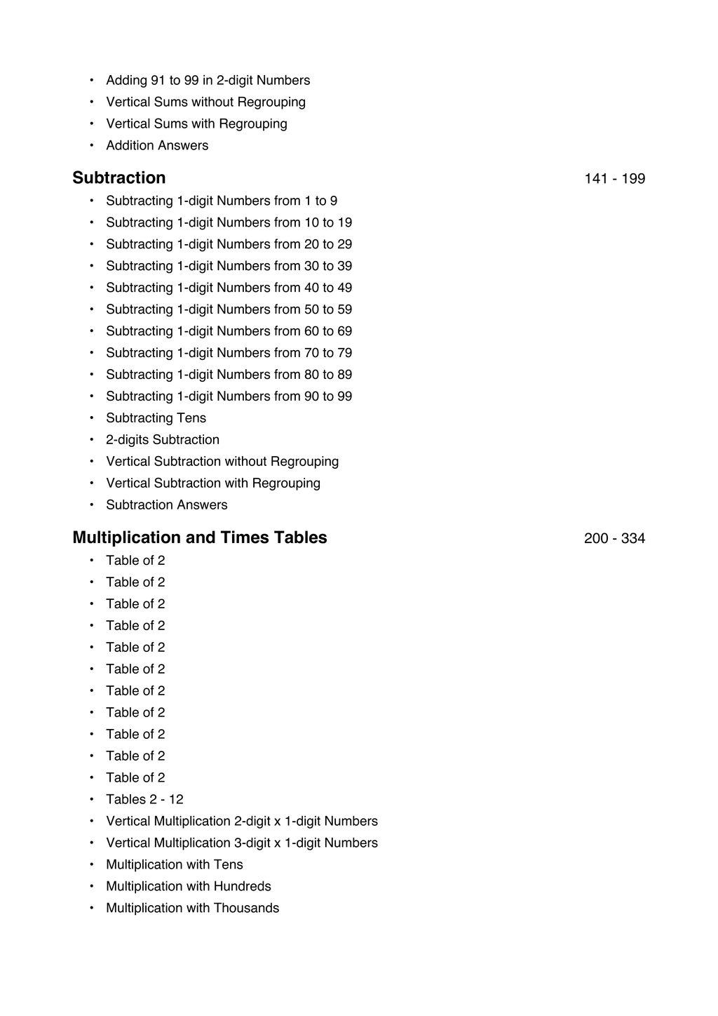 Master Maths Operations