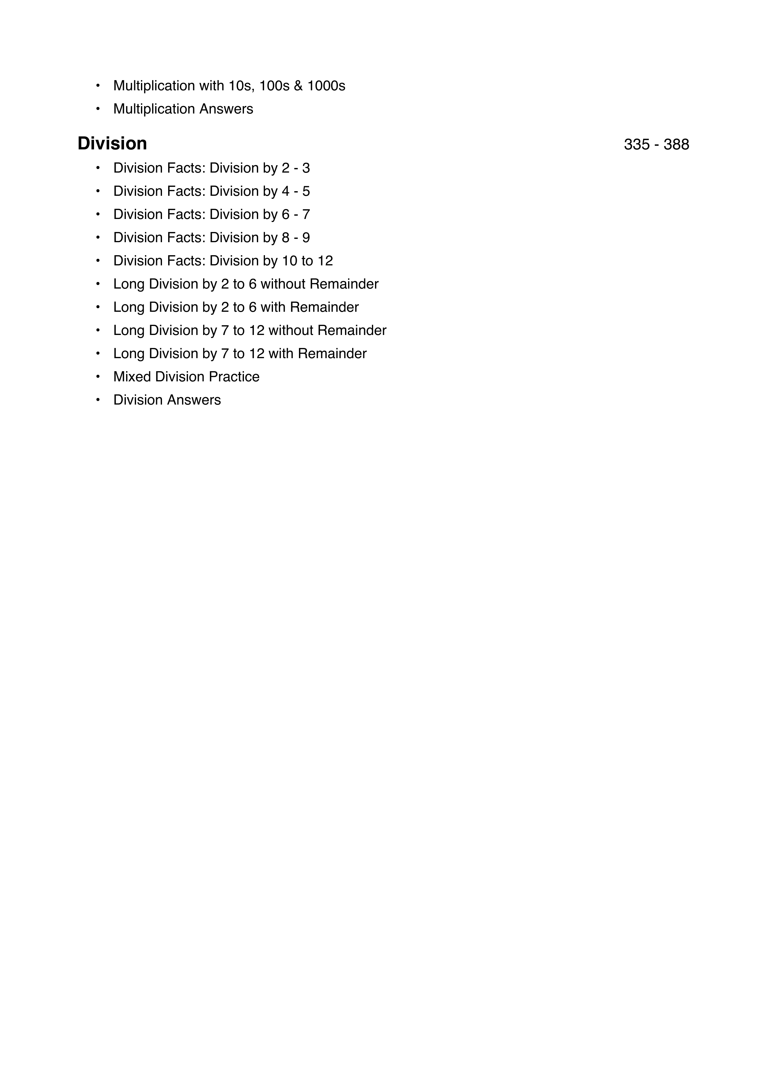 Master Maths Operations