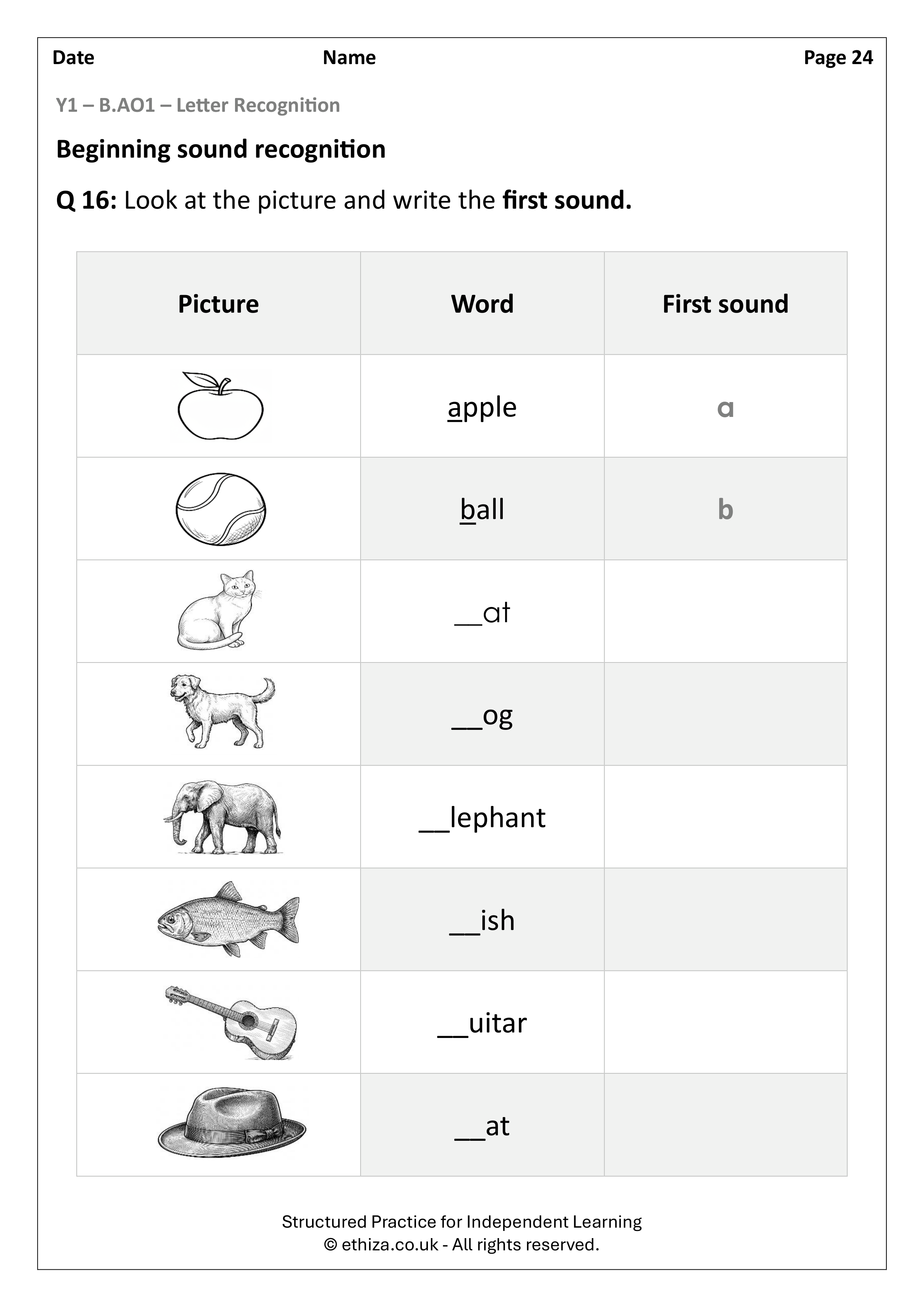 Year 1 English