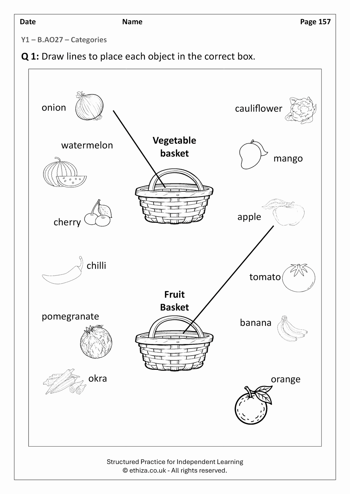 Year 1 English Worksheets