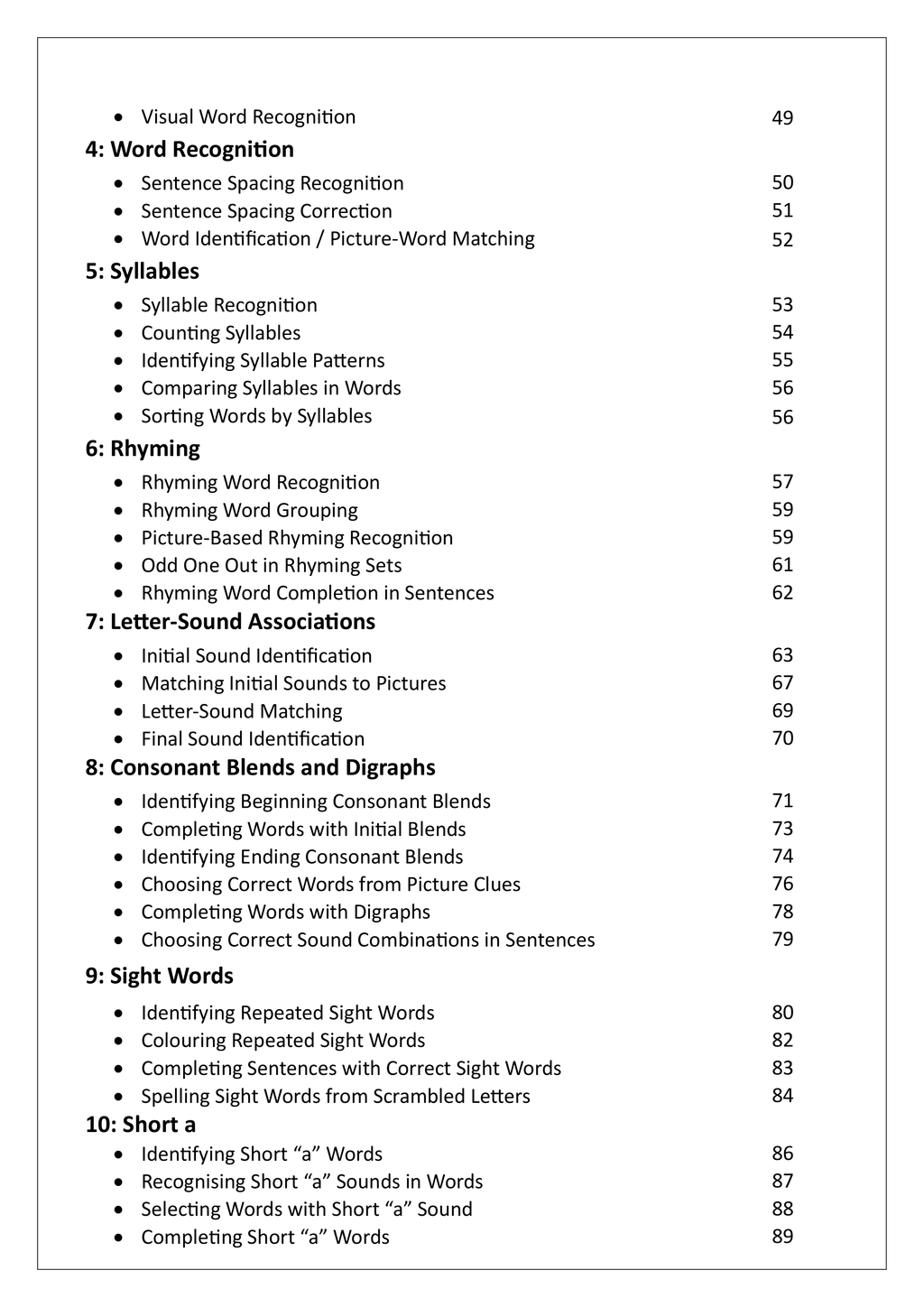 Year 1 English