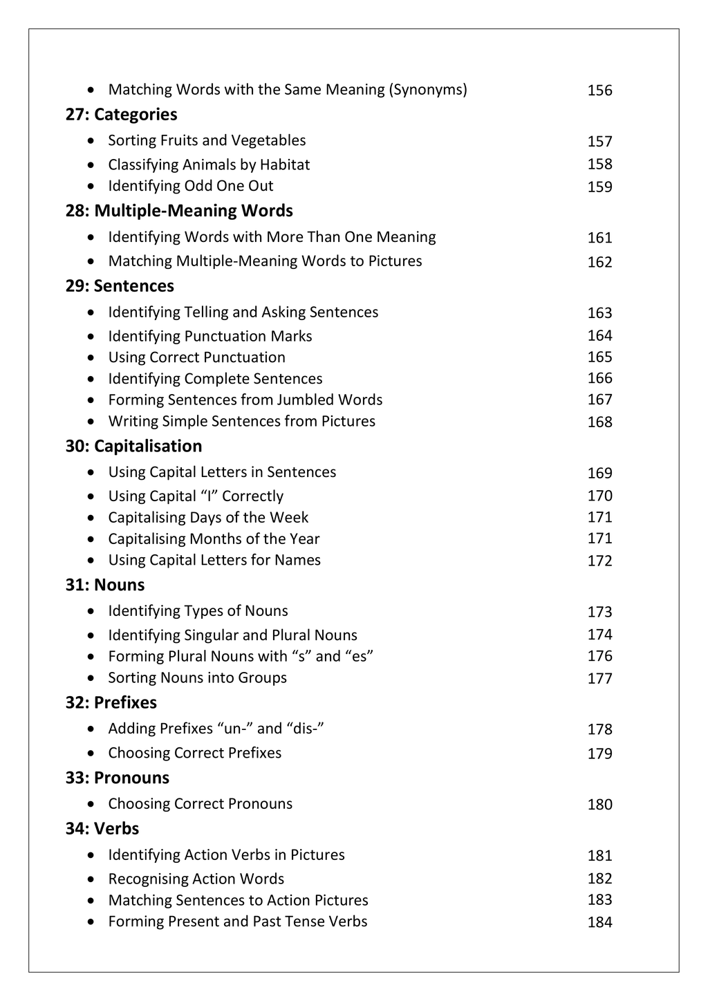 Year 1 English
