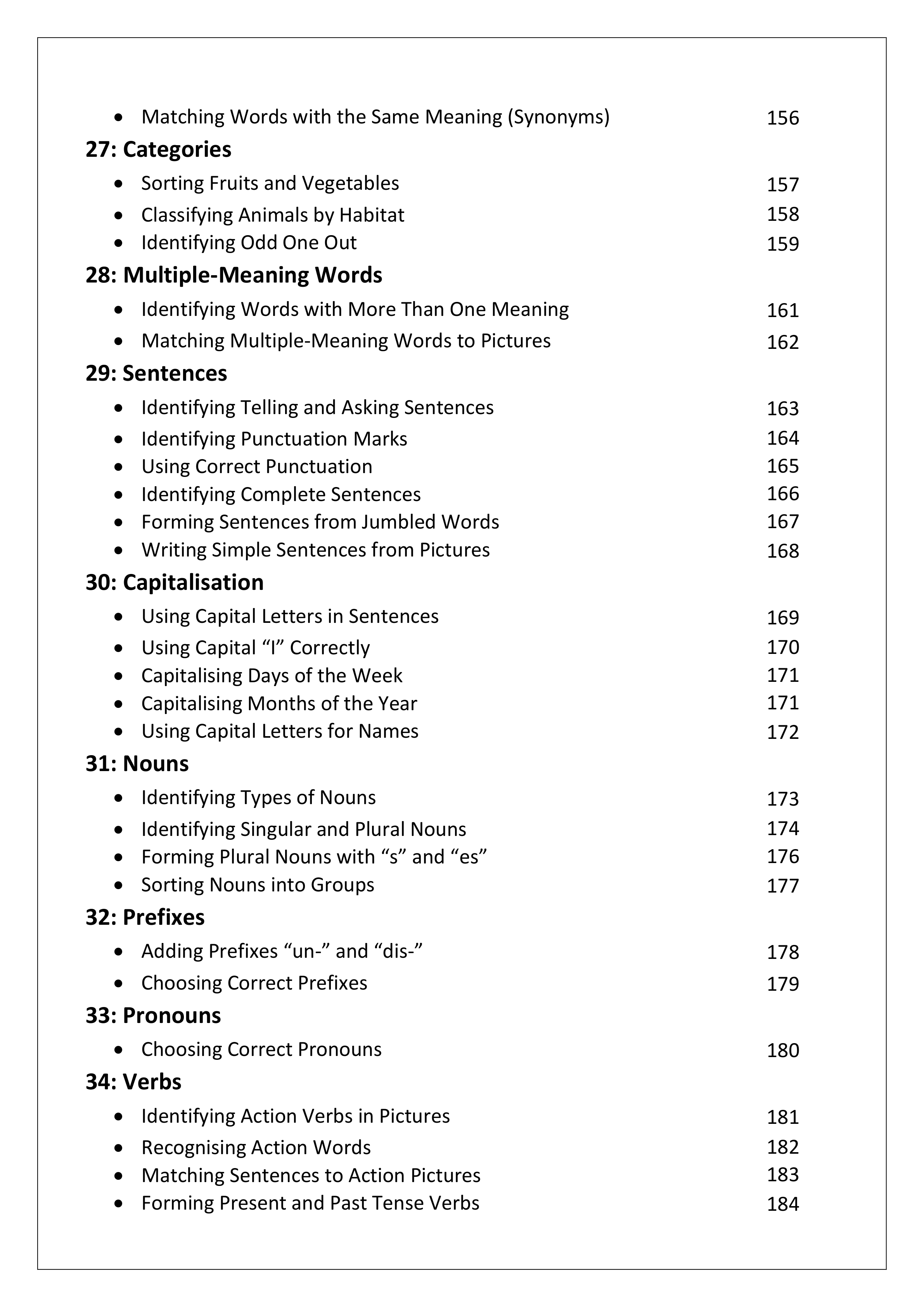 Year 1 English