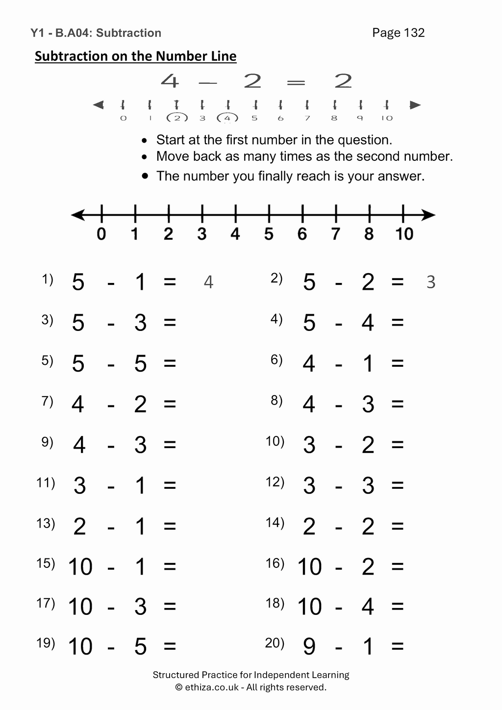 Year 1 Maths Worksheets