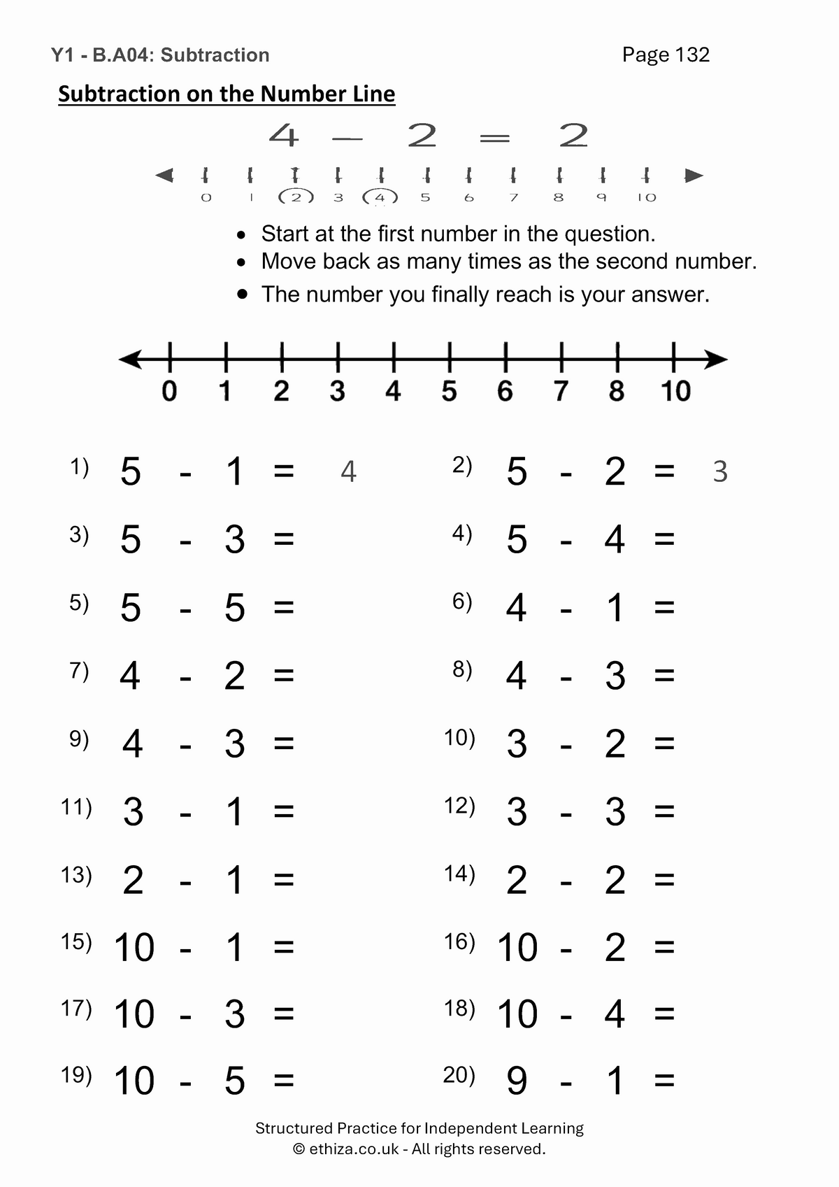 Year 1 Maths Worksheets