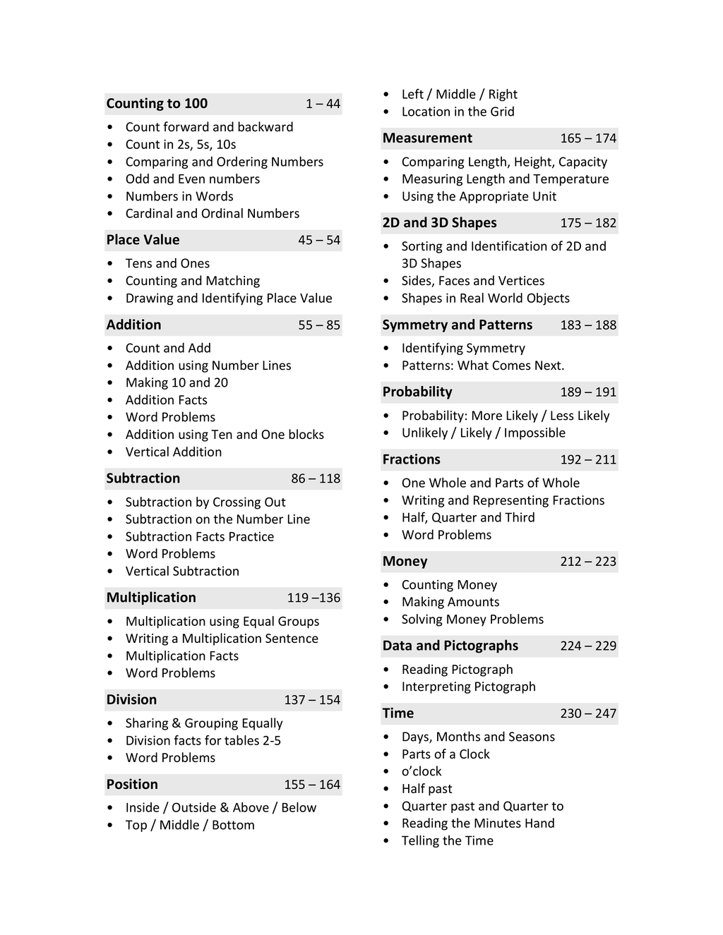 Year 2 Maths Worksheets
