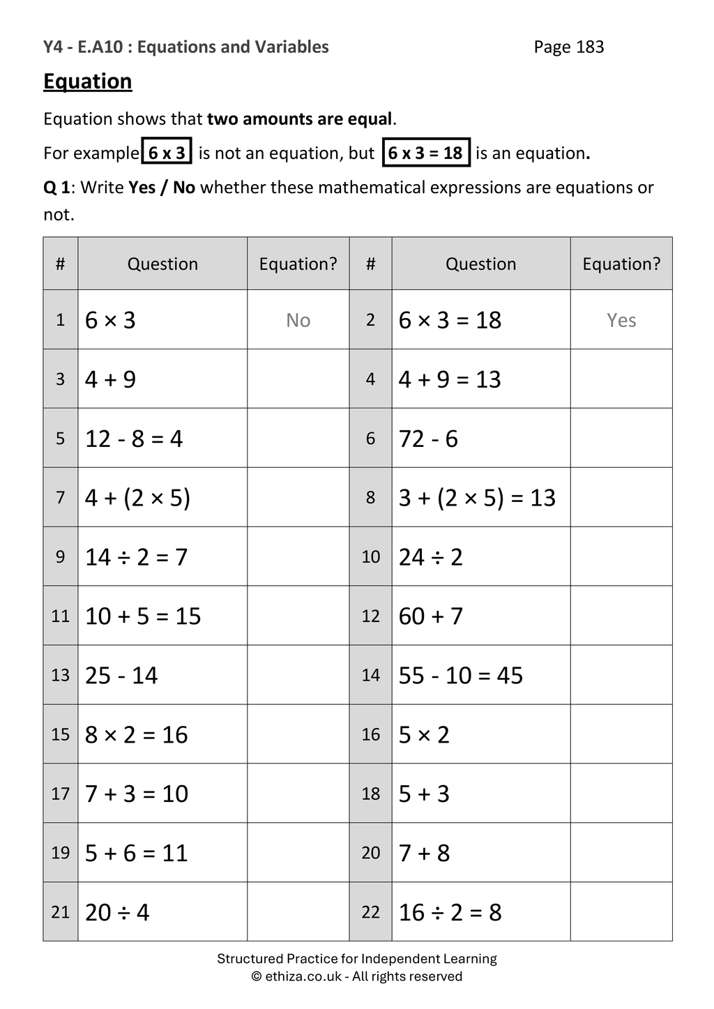 Year 4 Maths