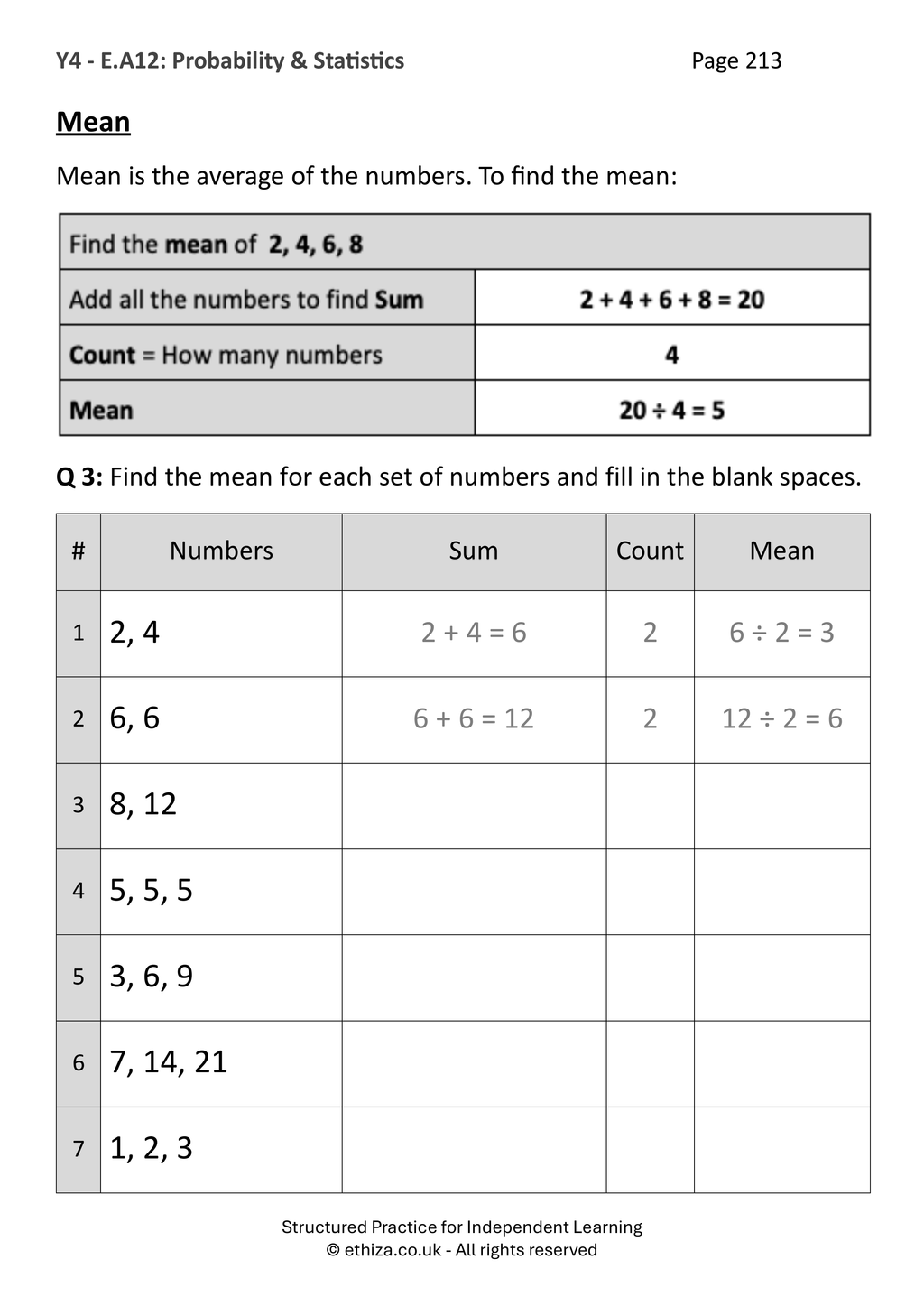 Year 4 Maths