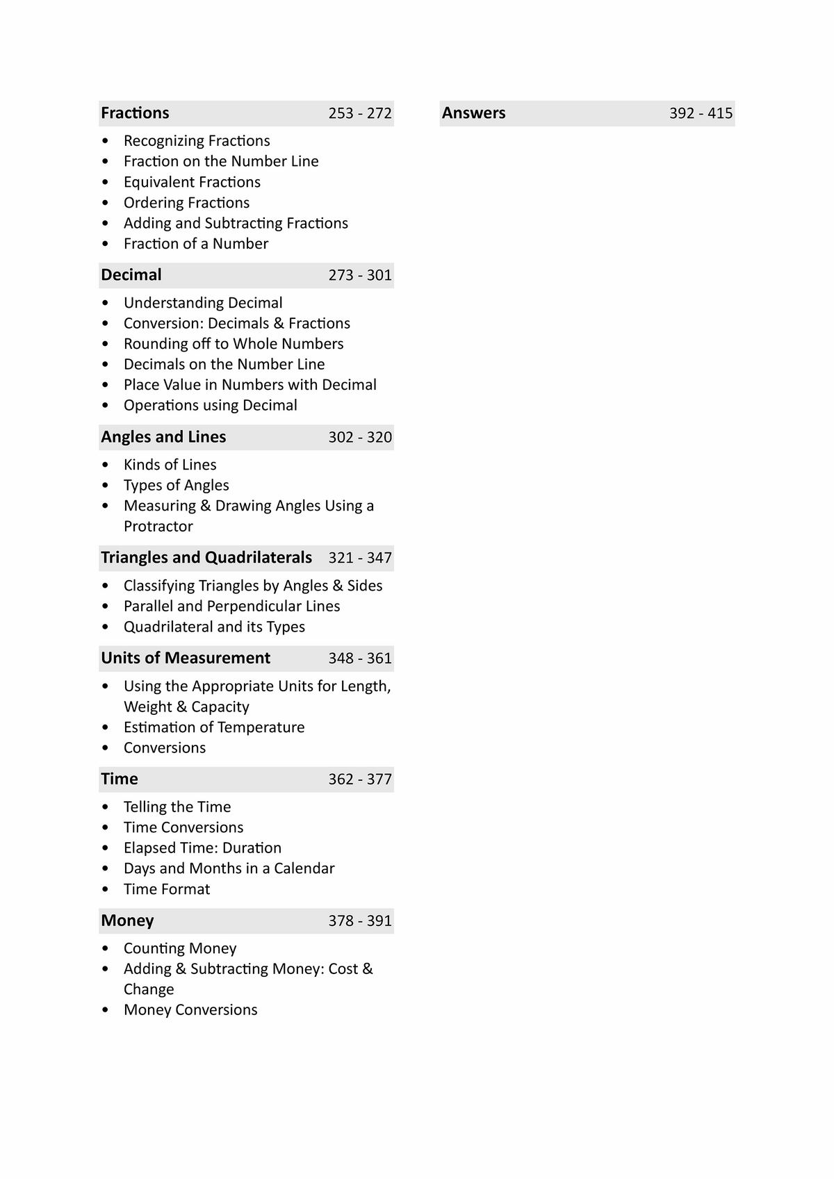 Year 4 Maths Worksheets
