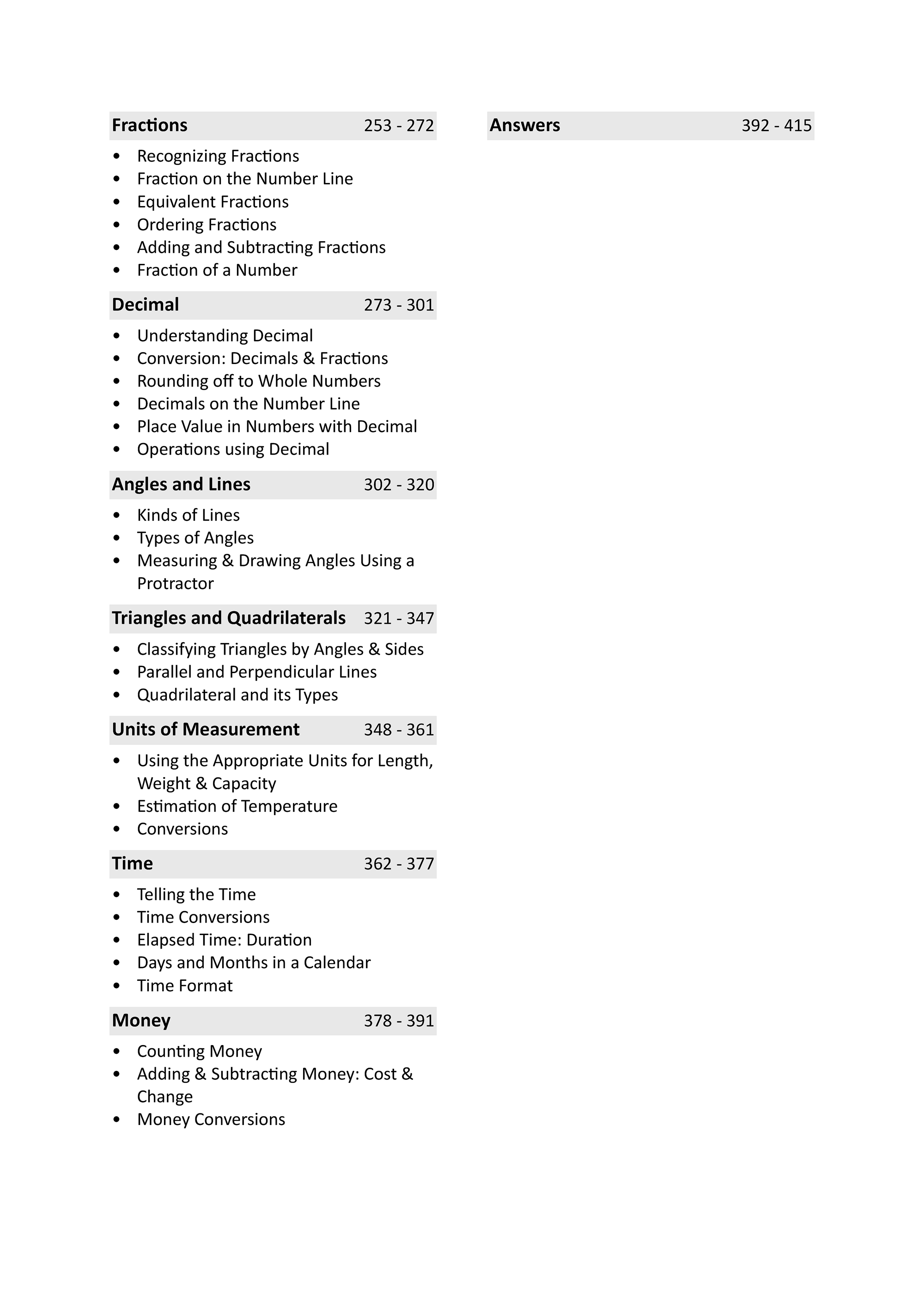 Year 4 Maths Worksheets