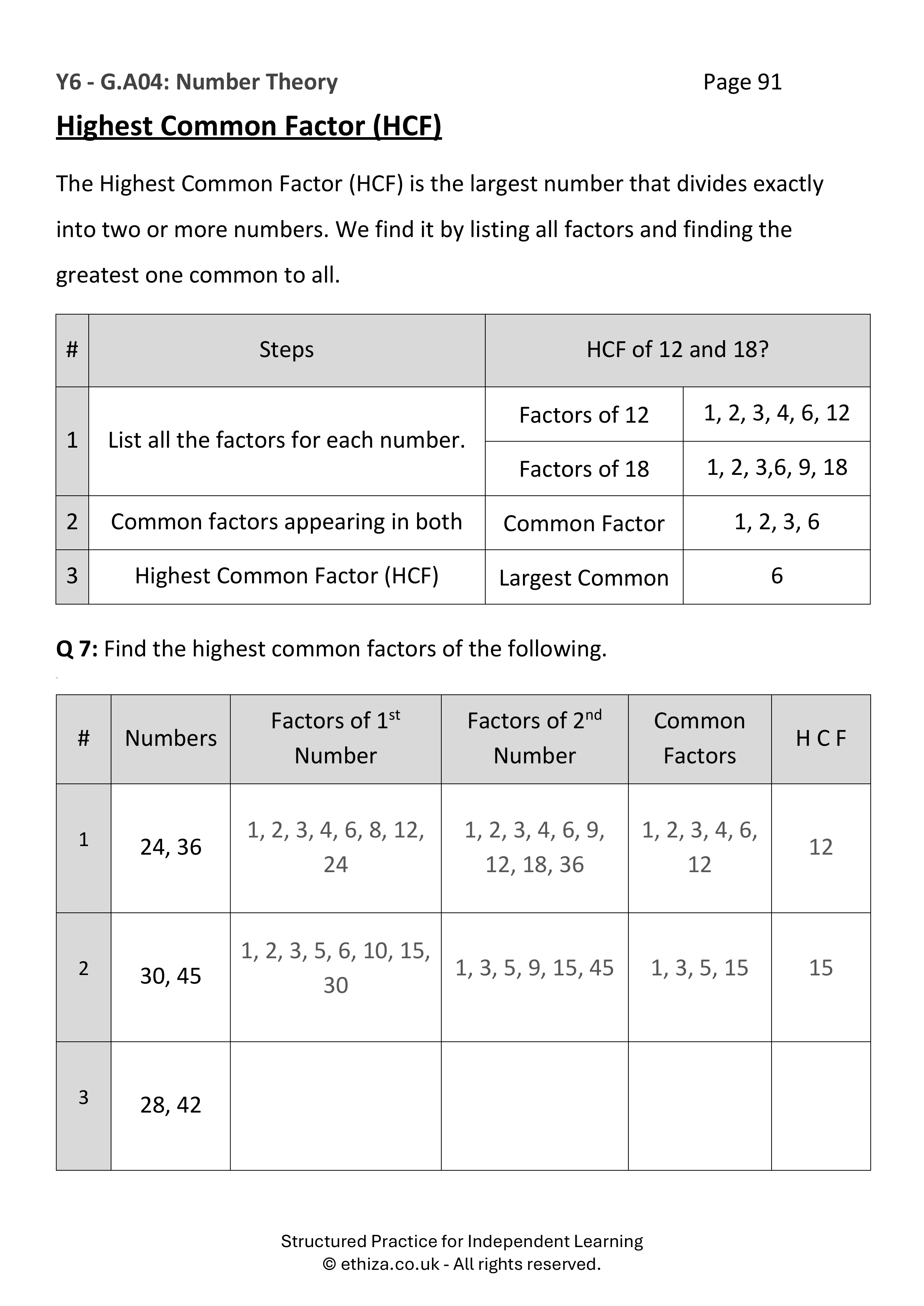 Year 6 Maths