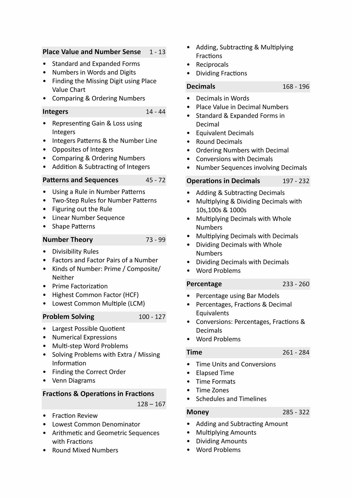 Year 6 Maths Worksheets