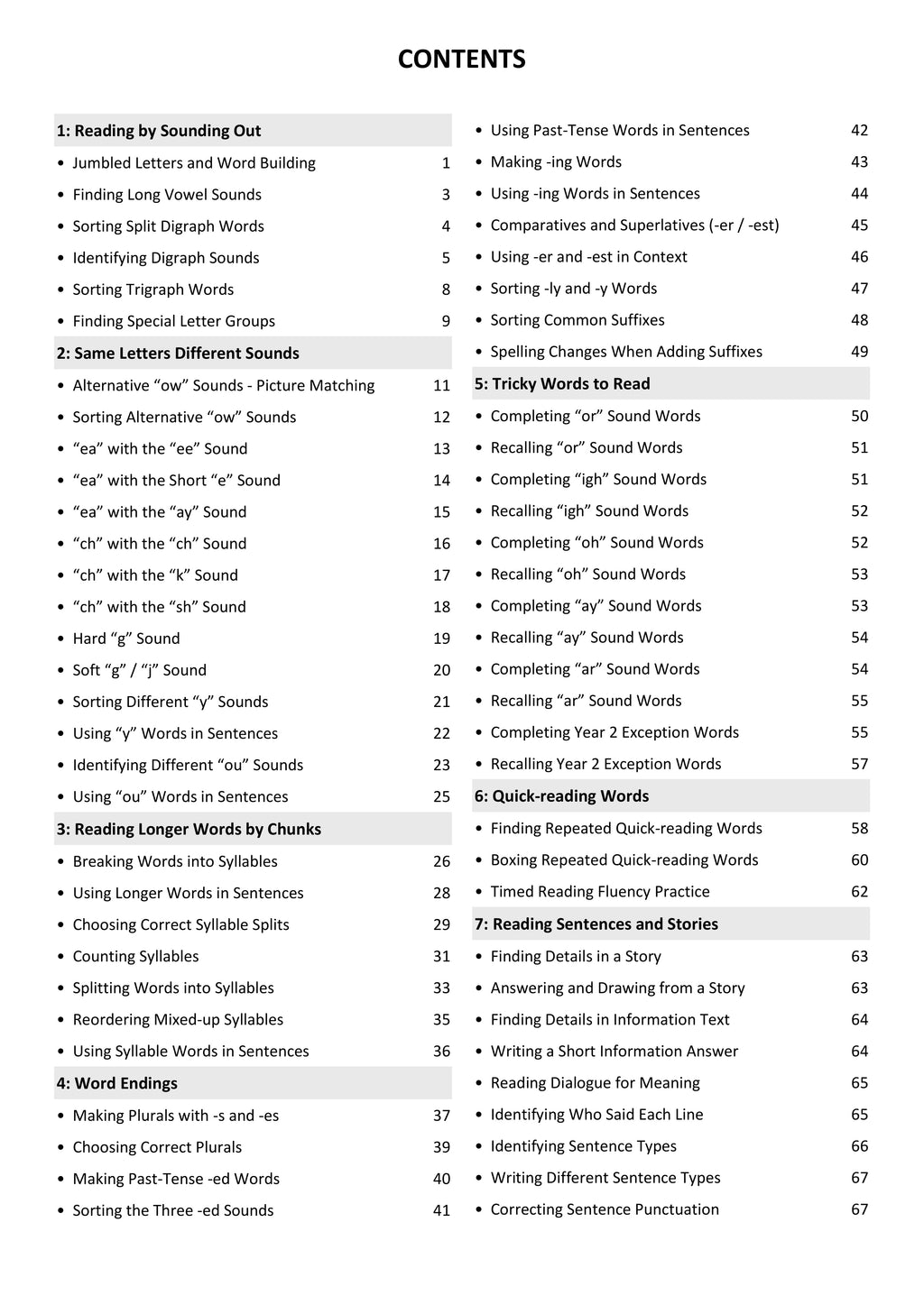 Year 2 English Worksheets