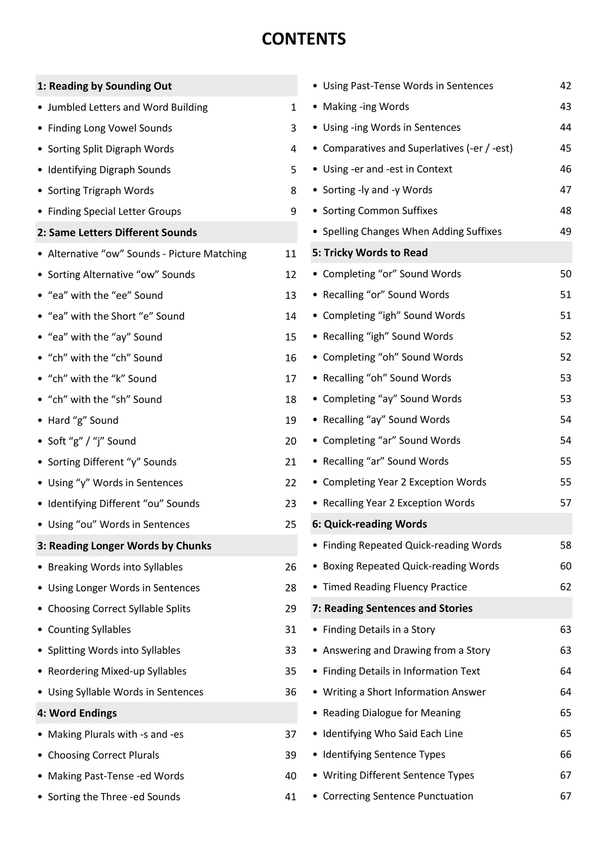 Year 2 English Worksheets