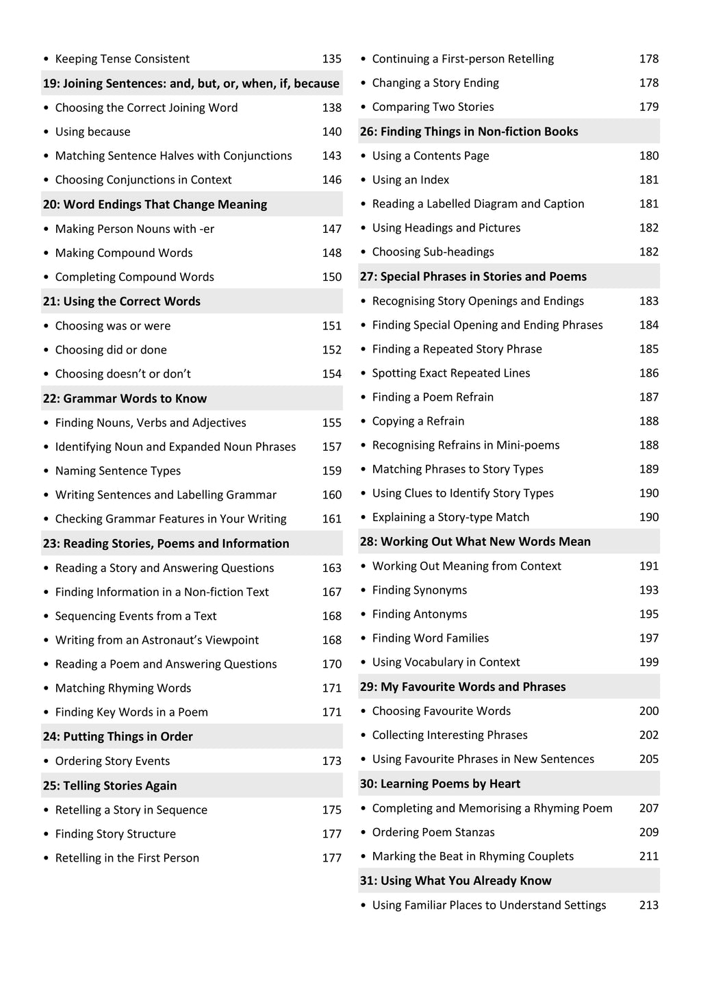 Year 2 English Worksheets