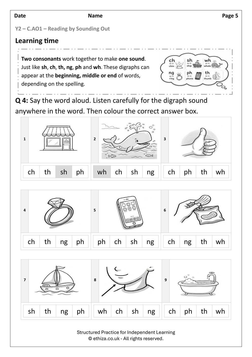 Year 2 English Worksheets