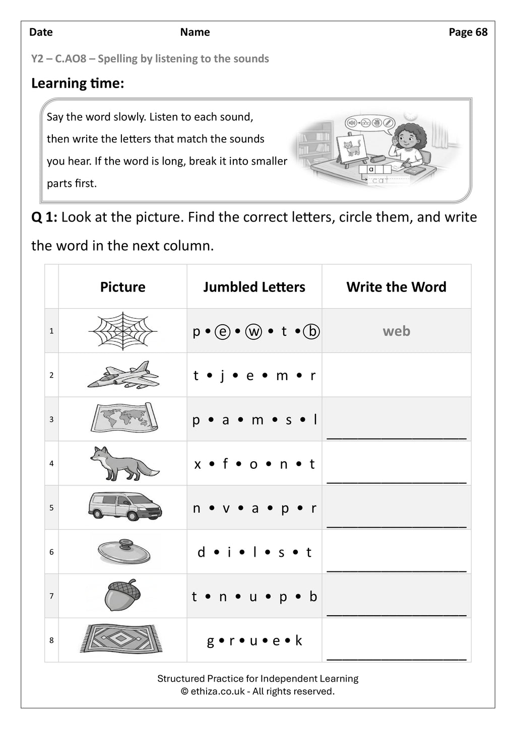 Year 2 English Worksheets