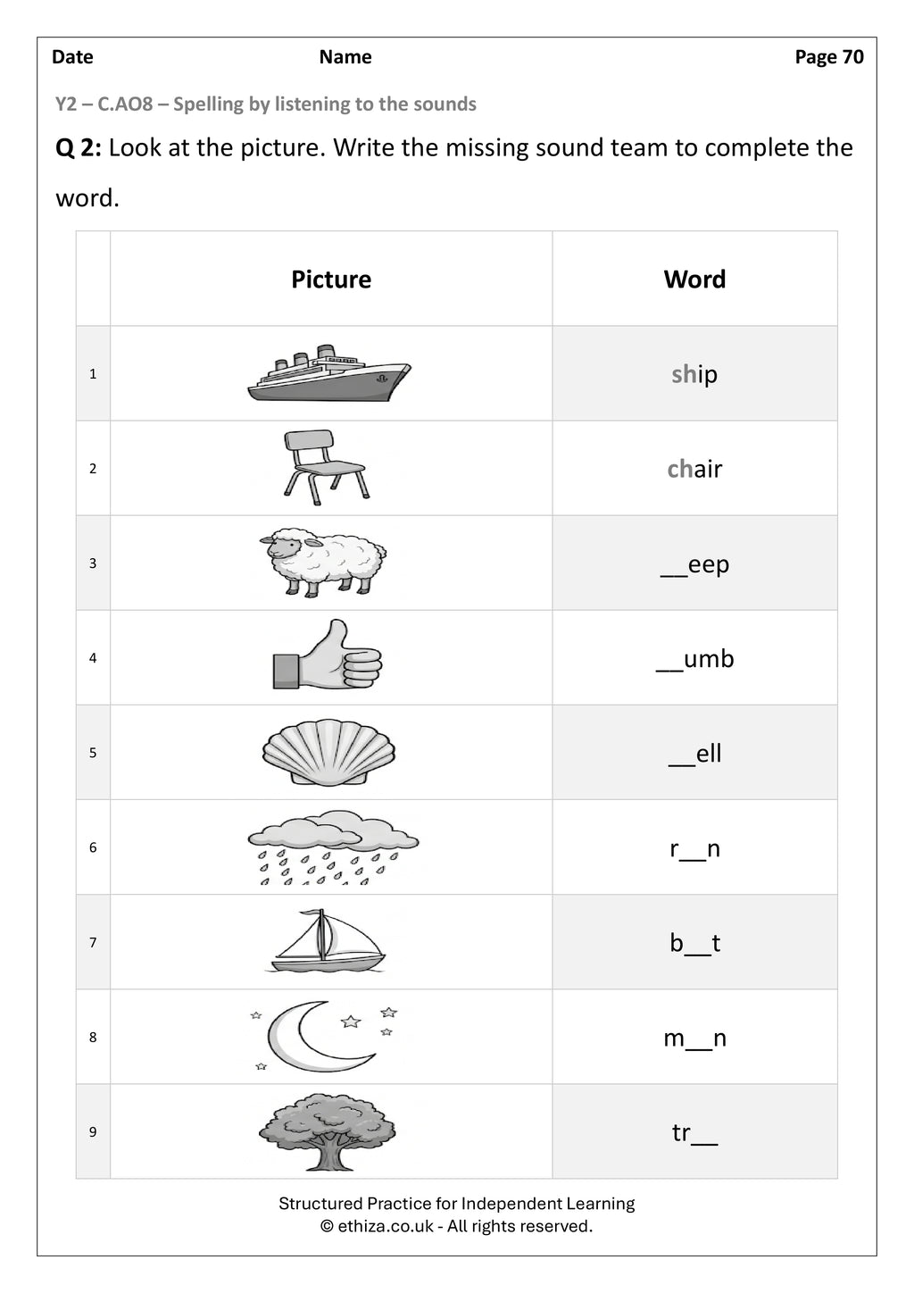 Year 2 English Worksheets